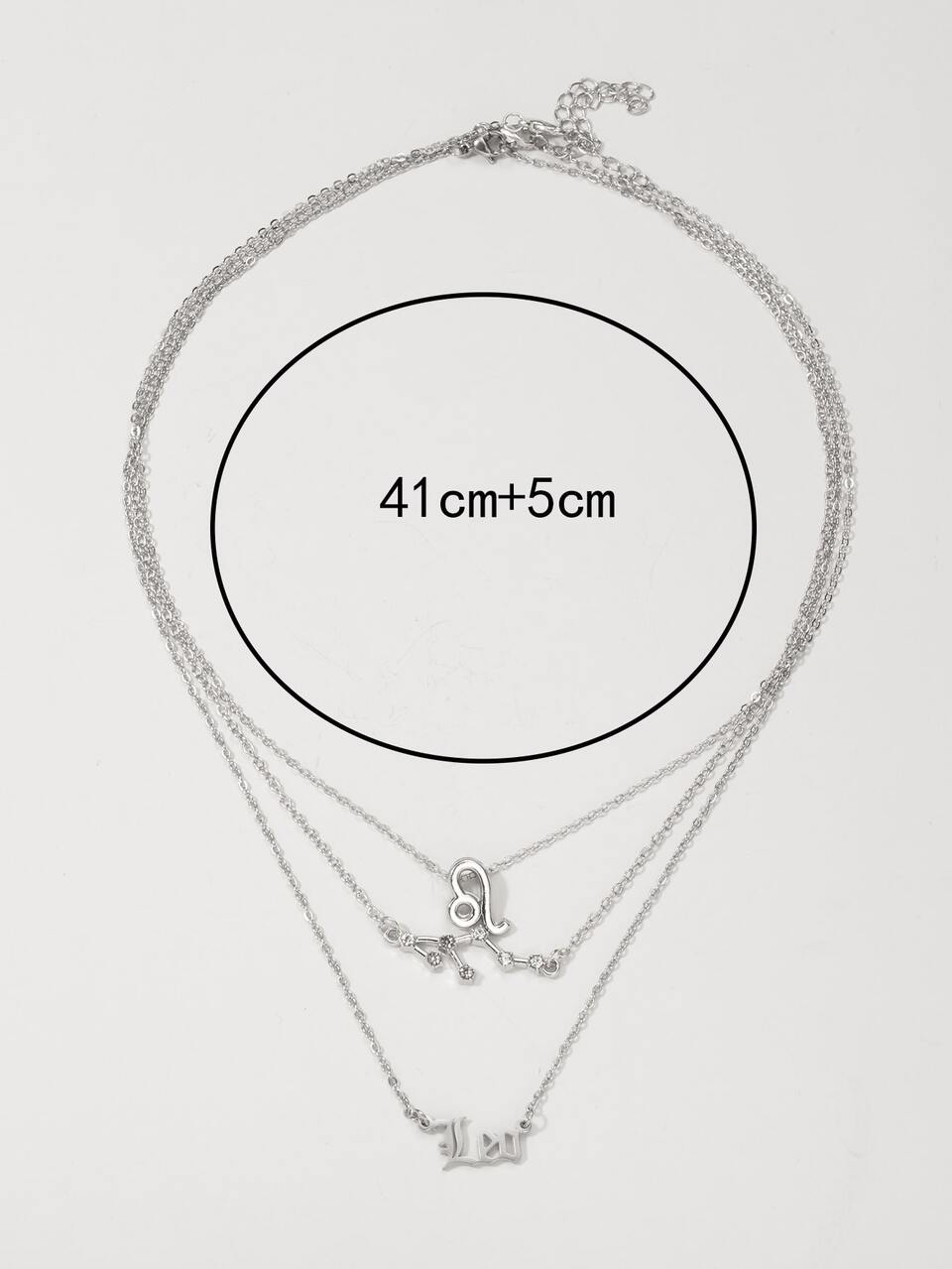 3pcs Constellation Letter Charm Necklace