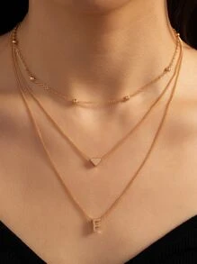 Collar a capas accesorio con letra - Amarillo Oro - Ver 1