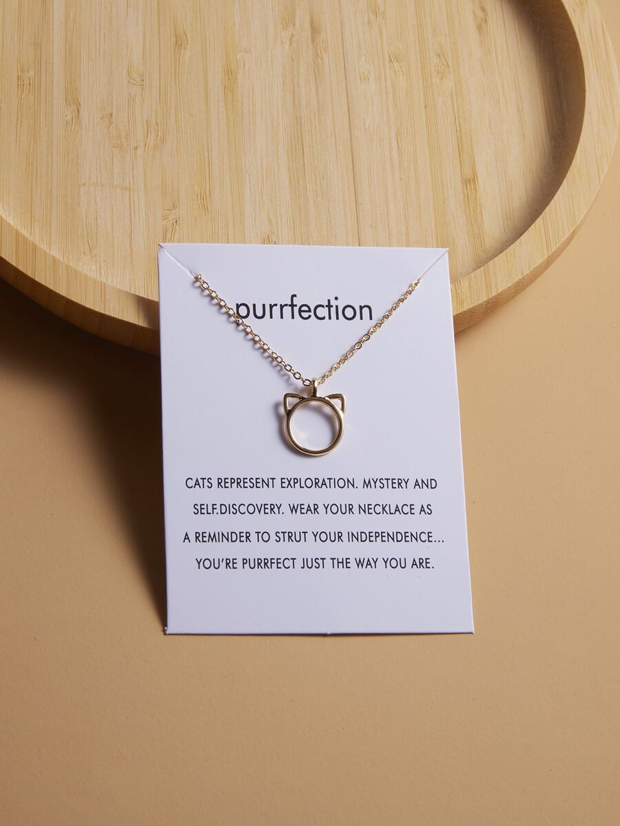 Collar con diseño de gato - Amarillo Oro - Ver 1