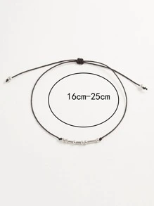 Round Ball Decor Adjustable Bracelet - Silver - View 3