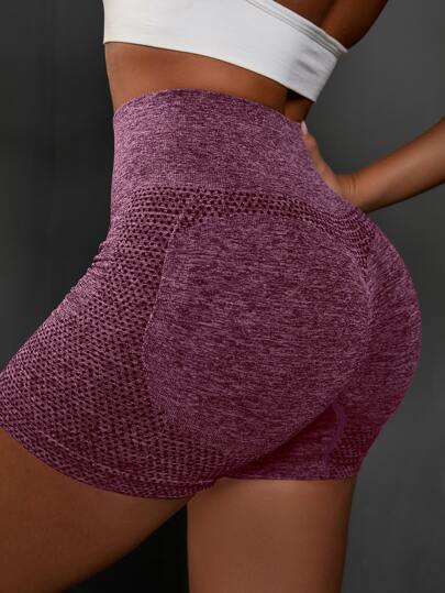 Pantalones cortos deportivos con banda ancha de efecto jaspeado, pantalones cortos elásticos para el Año Nuevo Chino