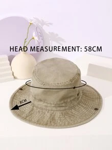 1個女式新款實色拼接寬邊帽,帶有洗水和破壞效果,非常適合釣魚、遠足、戶外活動和日常生活 - 卡其色 - 查看 7