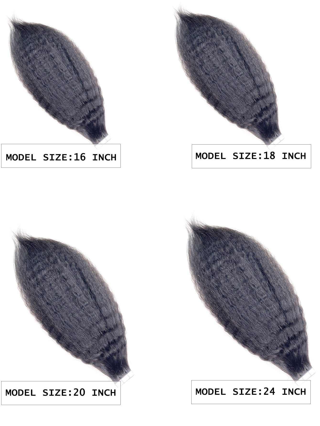 Miniatura 3 de Extensión del pelo largo rizado cinta humano Negro