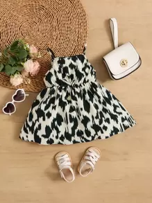 SHEIN Đầm em bé Nơ trước Tất cả trên in Boho - Nhiều màu - Xem 1