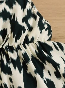 SHEIN Đầm em bé Nơ trước Tất cả trên in Boho - Nhiều màu - Xem 3