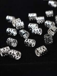 60 chiếc vòng tóc rỗng thông thường - Bạc - Xem 4