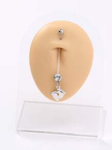 Tkool Piercing perfecto, anillo para el ombligo decoración de diamantes de imitación, acero inoxidable, tabique magnético, joyería para el cuerpo, regalo para mujeres y hombres, sin perforación - Plateado - Ver 2