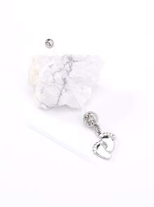 Tkool Piercing perfecto, anillo para el ombligo decoración de diamantes de imitación, acero inoxidable, tabique magnético, joyería para el cuerpo, regalo para mujeres y hombres, sin perforación - Plateado - Ver 5