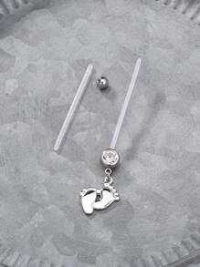 Tkool Piercing perfecto, anillo para el ombligo decoración de diamantes de imitación, acero inoxidable, tabique magnético, joyería para el cuerpo, regalo para mujeres y hombres, sin perforación - Plateado - Ver 7