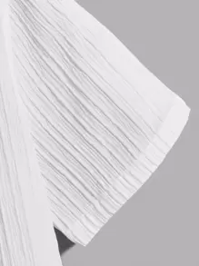 Manfinity VCAY Loose Fit Solid Color Button-Up Short Sleeve Casual Shirt For Men - White - View 4