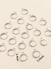 20入組耳環DIY首飾配件 - 銀色 - 查看 3