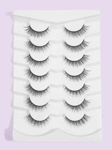 MAGEFY 7 对自然浓密假睫毛，蓬松纤细，适合日常使用，漫画睫毛，旅行必备 - 黑色 - 查看 1