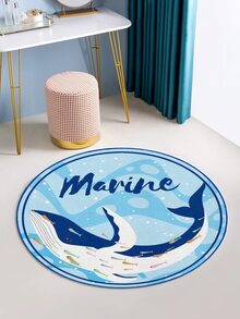鯨魚和字母圖案地毯 - 彩色 - 查看 3