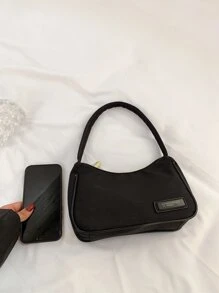 補丁細節法棍包 - 黑色 - 查看 2