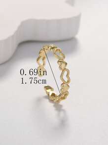 3 Cái/bộ Thời Trang Đồng Trái Tim Trang Trí Bộ Trang Sức Nữ Cho Món Quà Ngày Lễ Tình Nhân - Vàng - Xem 4