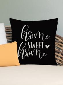 1pc Letter Graphic Cushion Cover Without Filler, Modern Throw Pillow Case, For Sofa, Living Room, Home Decor - Black and White - View 5