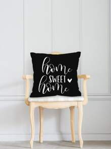 1pc Letter Graphic Cushion Cover Without Filler, Modern Throw Pillow Case, For Sofa, Living Room, Home Decor - Black and White - View 6