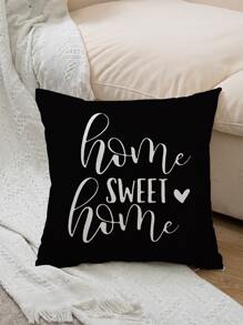 1pc Letter Graphic Cushion Cover Without Filler, Modern Throw Pillow Case, For Sofa, Living Room, Home Decor - Black and White - View 7