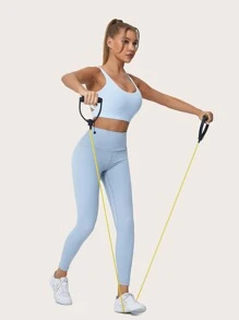 1pc Yoga Elastic Rope - Yellow - View 4