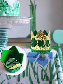 1pc Tropical & Sequin Decor Party Hat - Multicolor - View 4