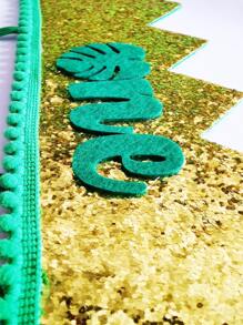 1pc Tropical & Sequin Decor Party Hat - Multicolor - View 5