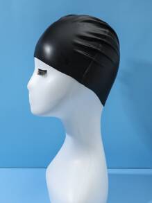 NOVDEARM 1pc Large Size Silicone Swim Cap - Black - View 3