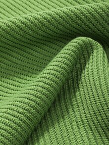 DAZY Áo thun nữ Gân đan màu trơn Giải trí - màu xanh lá - Xem 8