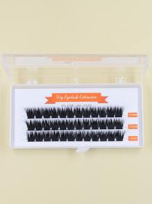 1 caja 12mm individual pestañas - Negro - Ver 1