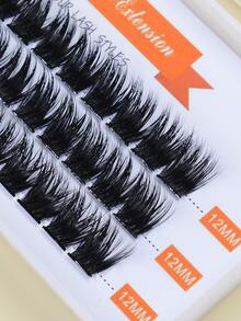 1 caja 12mm individual pestañas - Negro - Ver 5