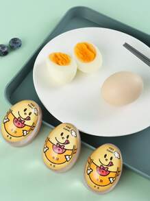 1pc Cartoon Graphic Reusable Boiled Egg Discoloration Reminder Cute Multipurpose Boiled Egg Discoloration Reminder Compatible With Dining Table Kitchen