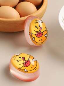 1pc Cartoon Graphic Reusable Boiled Egg Discoloration Reminder Cute Multipurpose Boiled Egg Discoloration Reminder Compatible With Dining Table Kitchen