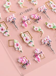 FULL BEAUTY 2sheets Flower Print Nail Art Sticker - Multicolor - View 4