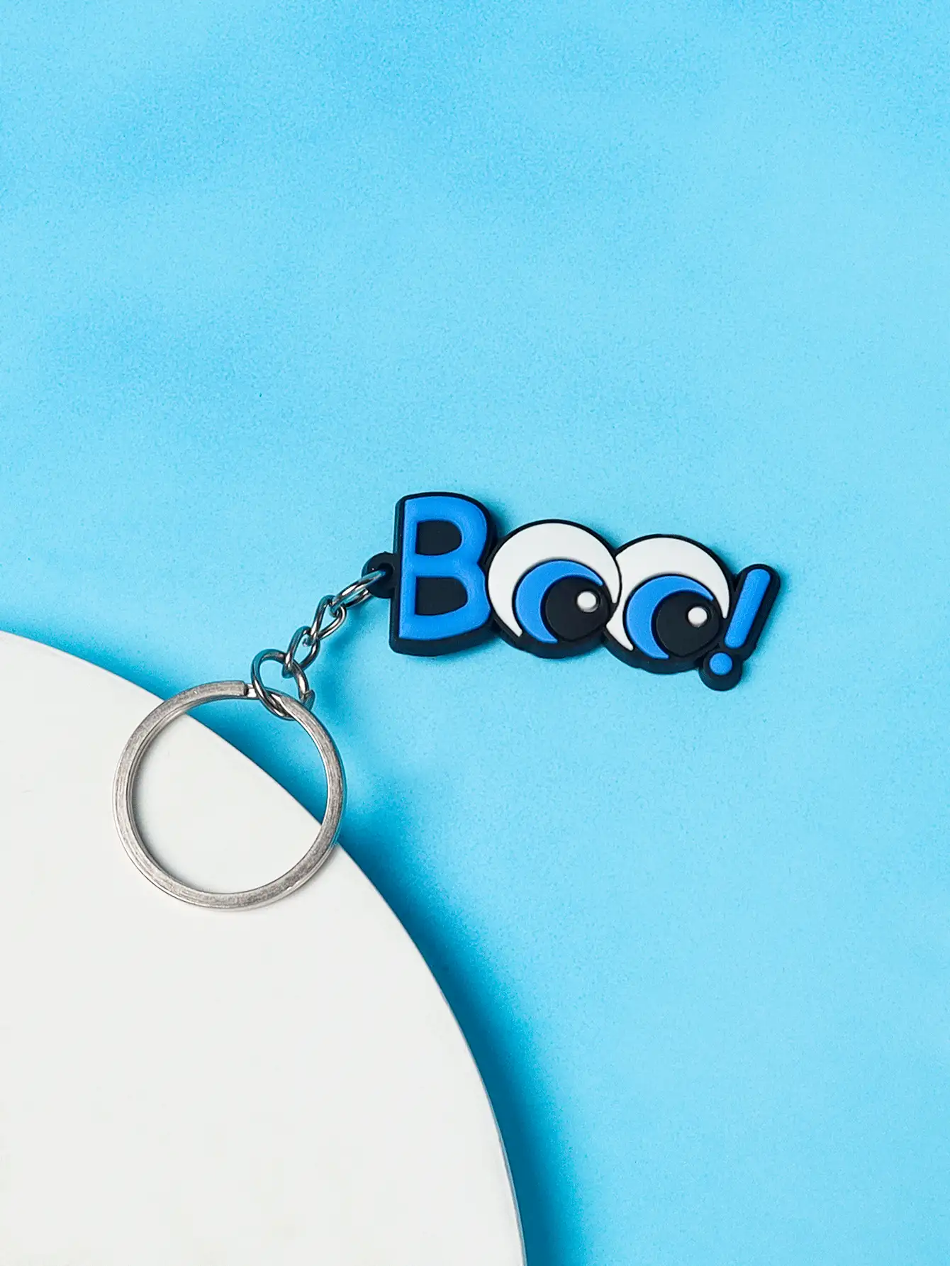 Cartoon & Letter Charm Keychain - Blue - View 3