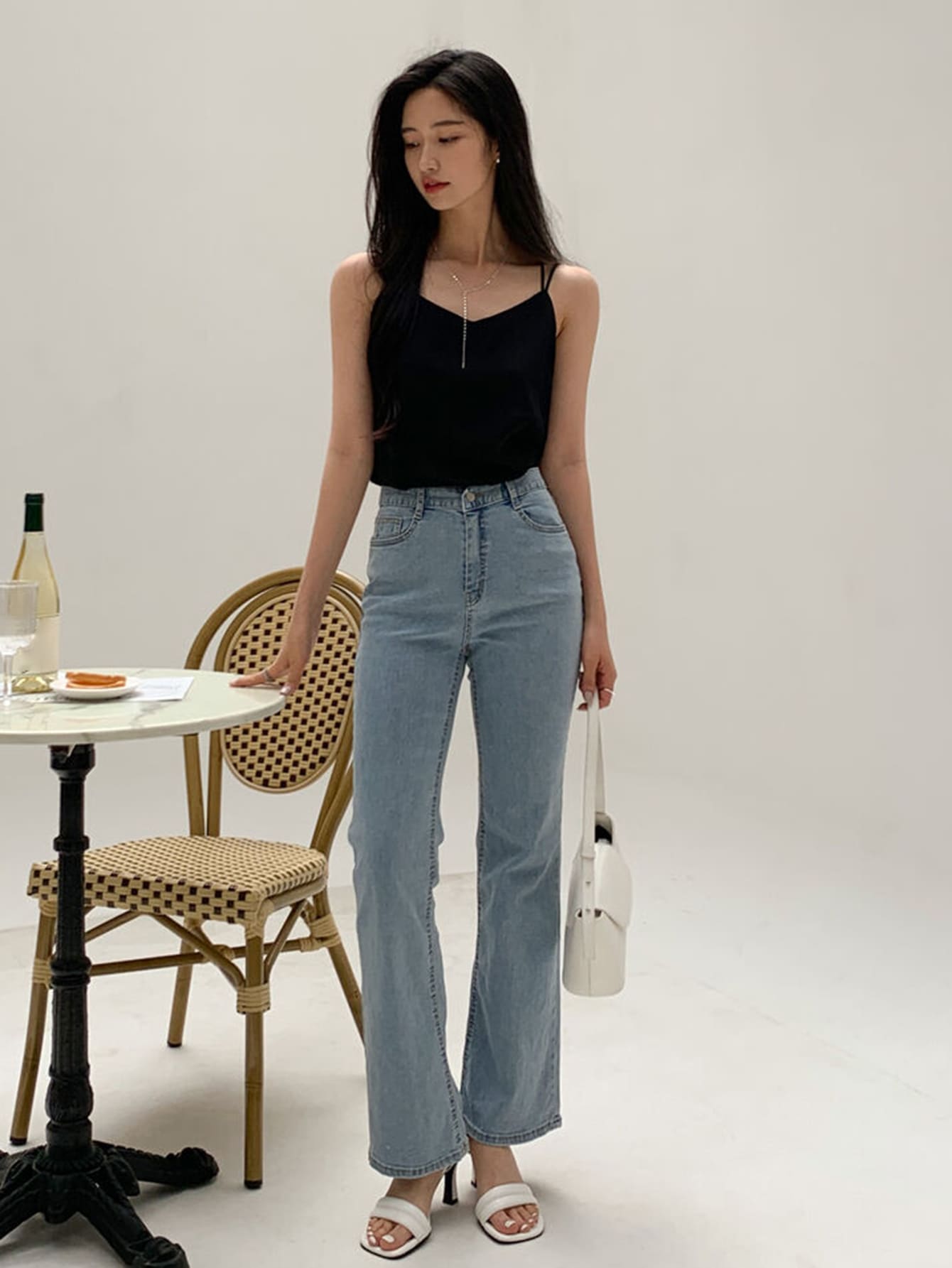 Women Solid Color V Neck Cross Strap Back Cami Top