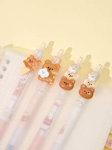 1pc Cartoon Bear Decor Random Gel Pen