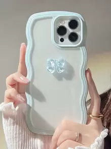 Anti-fall Bow-knot Decor Phone Case - Blue - View 1