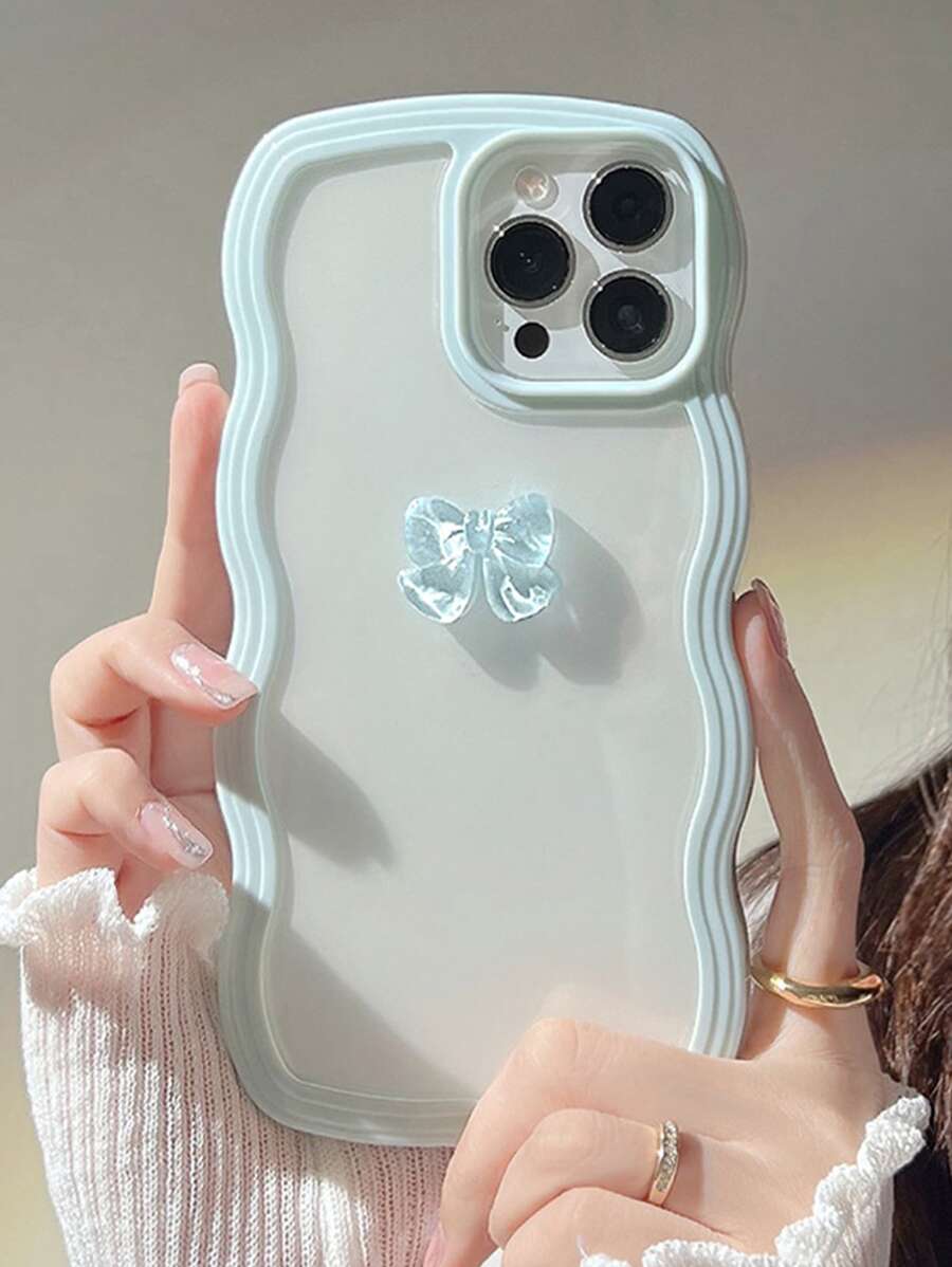 Anti-fall Bow-knot Decor Phone Case - Blue - View 1
