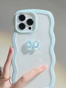 Anti-fall Bow-knot Decor Phone Case - Blue - View 3