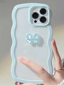 Anti-fall Bow-knot Decor Phone Case - Blue - View 5