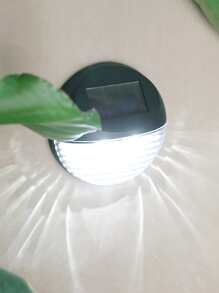 1 pieza Luz solar de pared para exteriores, lámpara solar redonda para decoración del jardín y el patio - Blanco - Ver 3