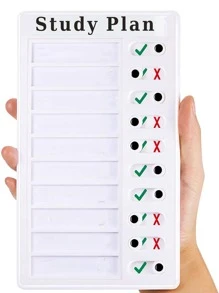 1pc Letter Graphic Plan Board & 2pcs Paper - White - View 1
