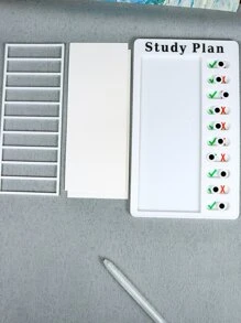 1pc Letter Graphic Plan Board & 2pcs Paper - White - View 3
