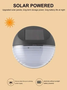 1 pieza Luz solar de pared para exteriores, lámpara solar redonda para decoración del jardín y el patio - Blanco - Ver 6