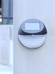 1 pieza Luz solar de pared para exteriores, lámpara solar redonda para decoración del jardín y el patio - Blanco - Ver 7