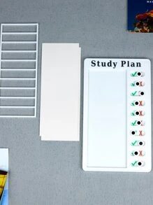1pc Letter Graphic Plan Board & 2pcs Paper - White - View 2