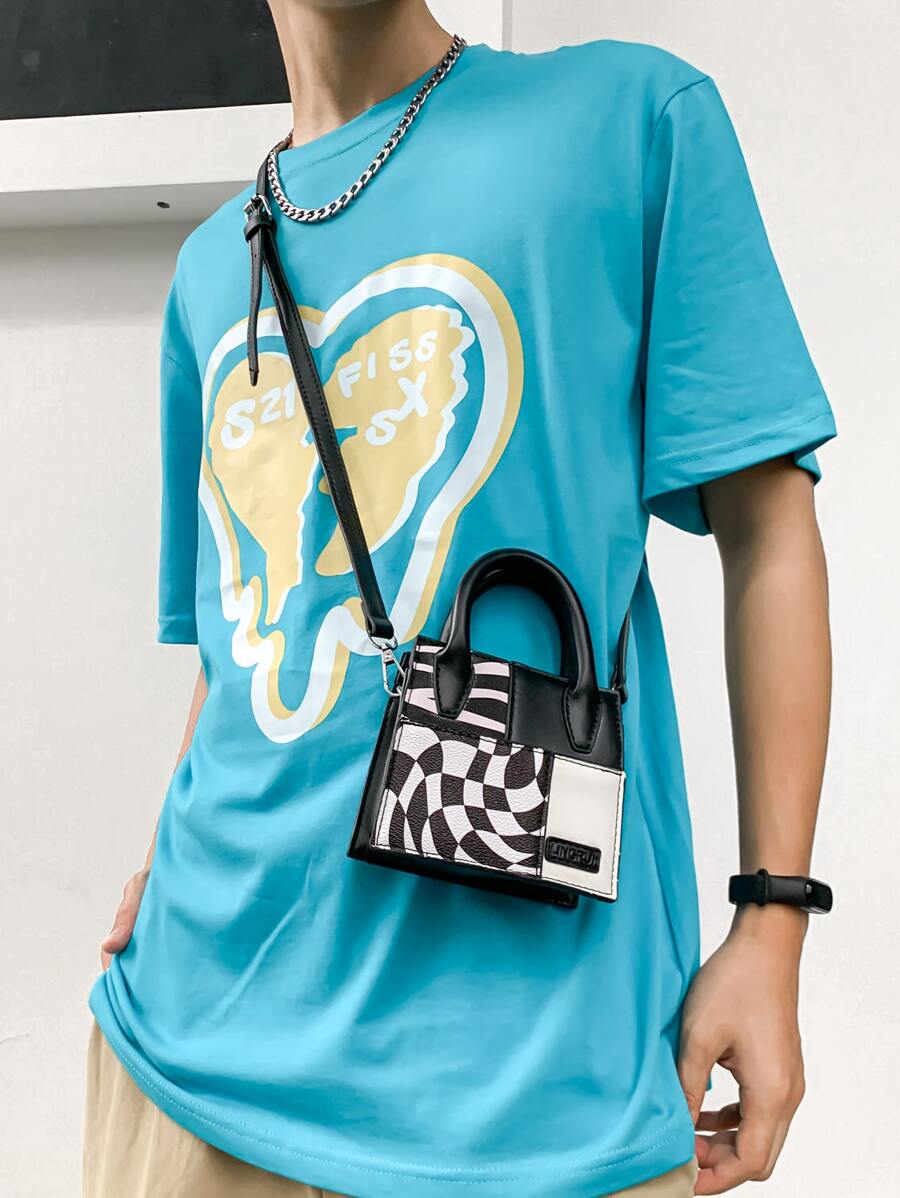 peach tree 时尚撞色迷你反光单肩包，桃树