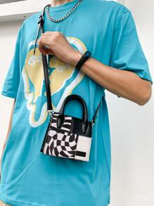 peach tree 时尚撞色迷你反光单肩包，桃树