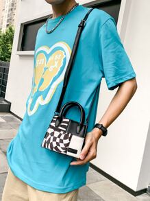 peach tree 时尚撞色迷你反光单肩包，桃树