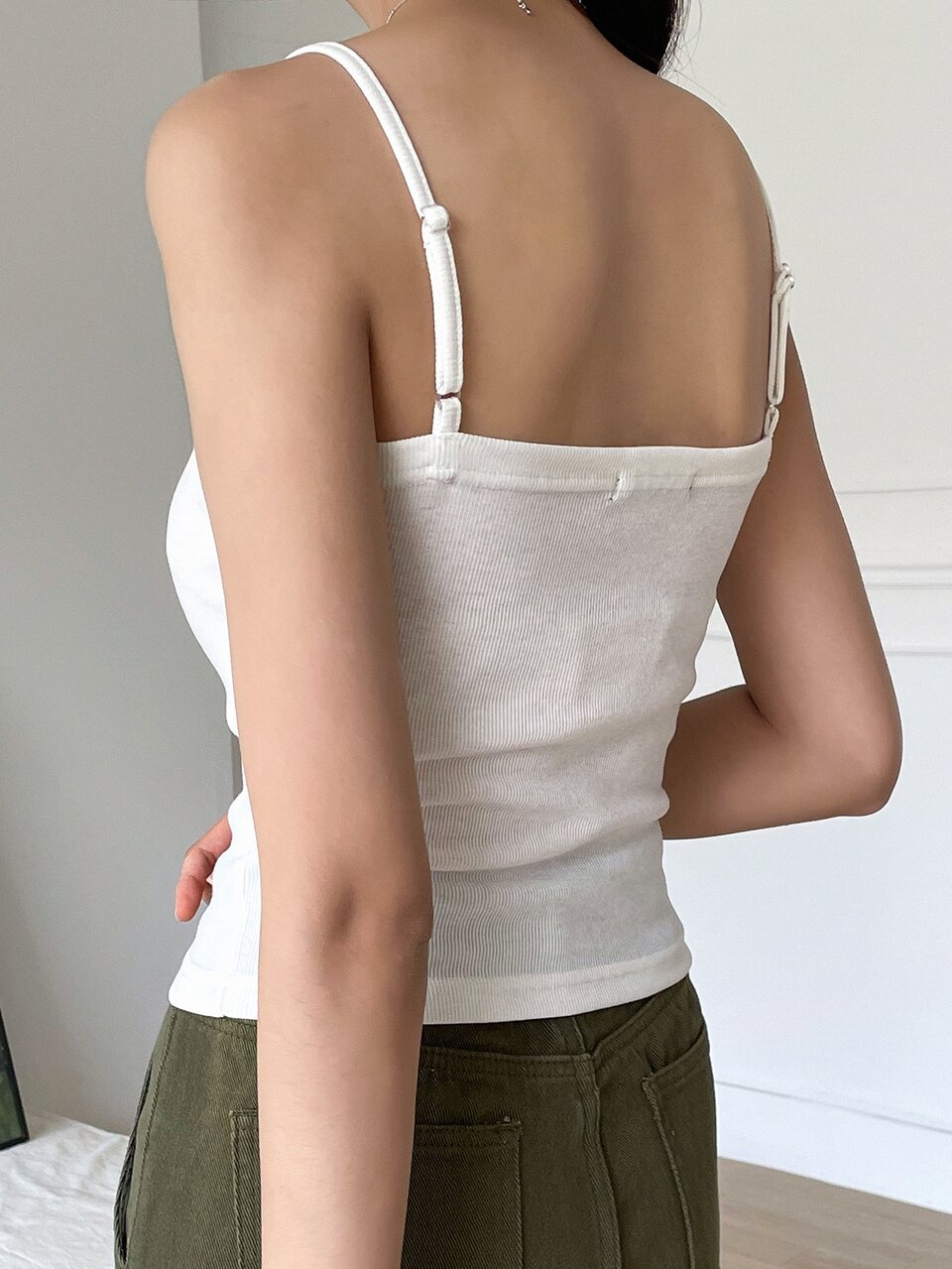 Solid Rib Knit Cami Top Summer
