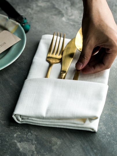 1/2/6/10pcs Skin-Friendly Absorbent White Bamboo Fiber Napkins, Suitable For Weddings And Home Decor